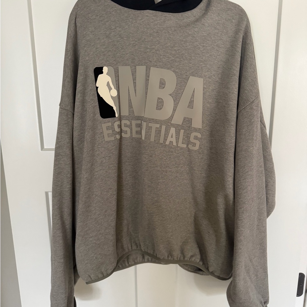 Fear of God Essentials Black and Grey NBA Hoodie